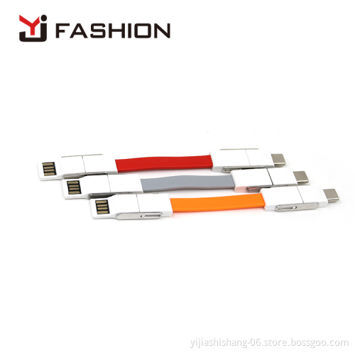 Yijiashishang 2019 New product  4 in 1 Keychain USB Cable Charging for Type-C , Micro usb , 8 pin all devices All in one keychain USB Cable